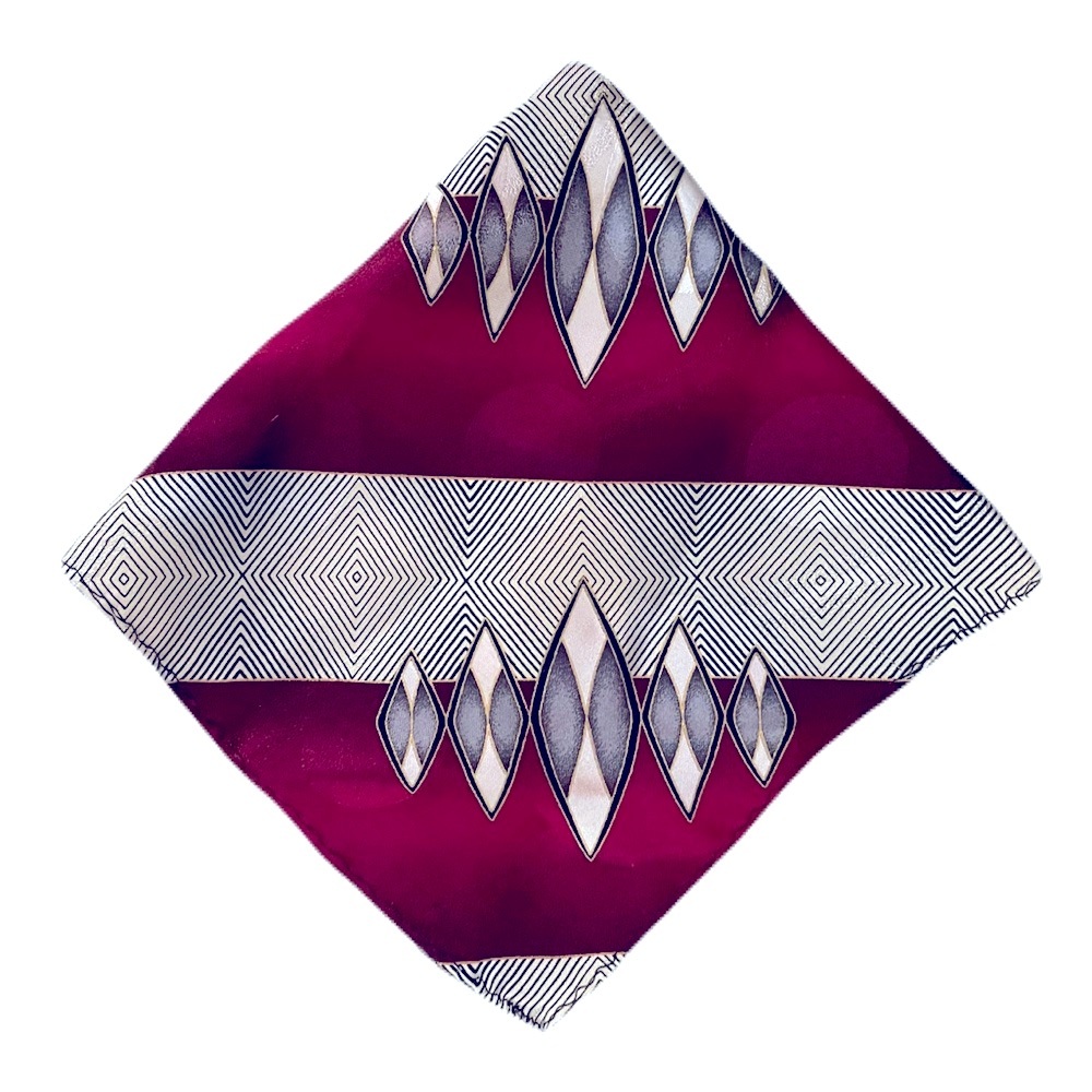 Vintage Geometric Print Silk Pocket
Square Handkerchief.